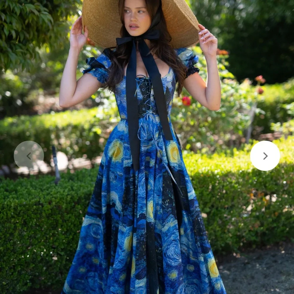 Selkie Starry Night Maxi Dress - Blue and Yellow - Picture 2 of 12